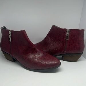 Women's Burgundy Ankle Boots